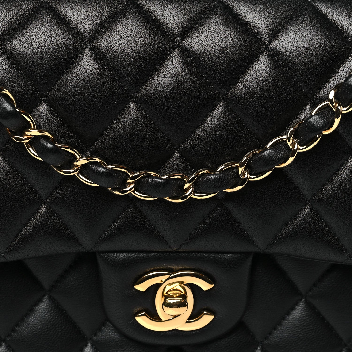 Chanel Lambskin Quilted Medium Double Flap Black 8 of 11