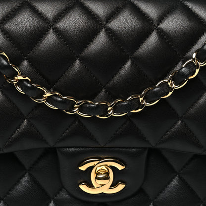 Chanel Lambskin Quilted Medium Double Flap Black 8 of 11
