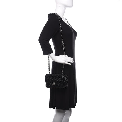 Chanel Patent Calfskin Quilted Mini Rectangular Flap Black 2 of 10