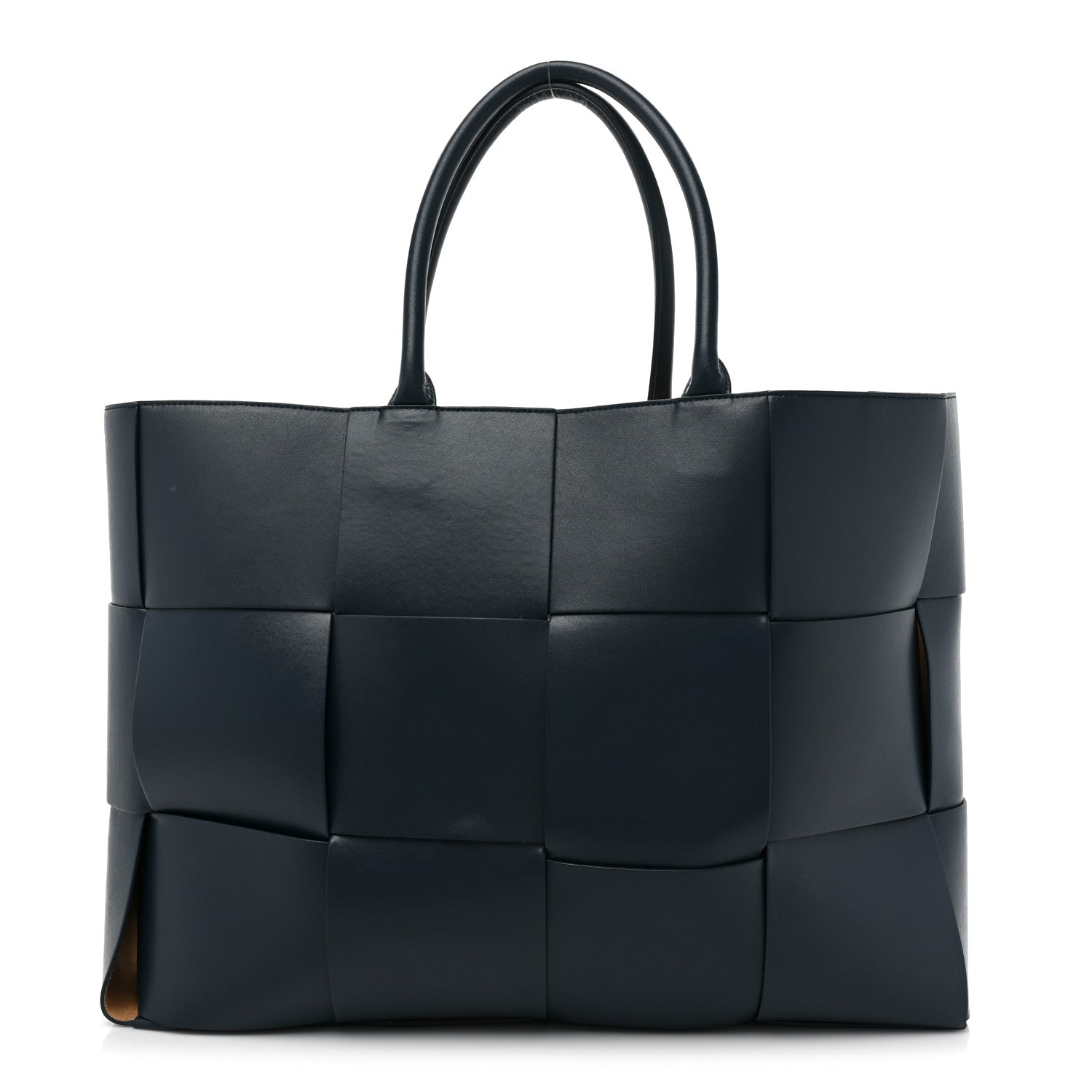 Bottega Veneta Nappa Maxi Intrecciato Mens Arco Tote Navy Blue 1 of 8