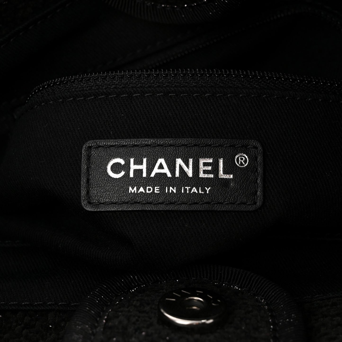 Lurex Boucle Mini Deauville Tote Black