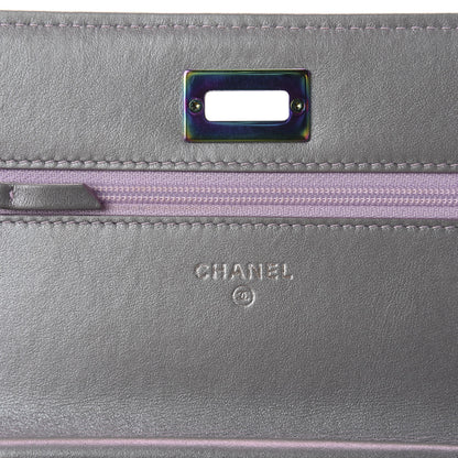 Chanel Iridescent Lambskin Quilted Reissue Wallet On Chain WOC Light Purple 9 of 13