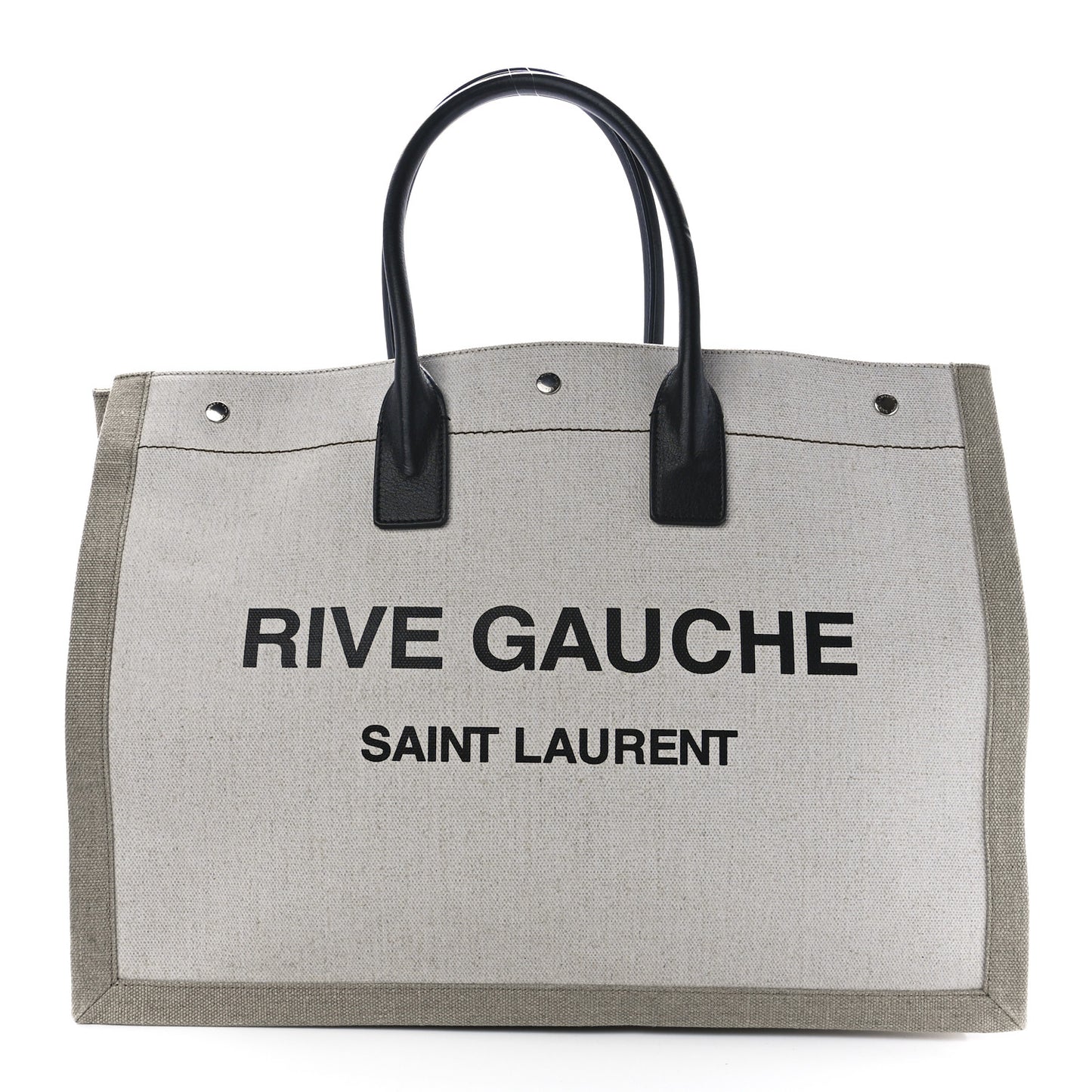 Linen Calfskin Rive Gauche Tote Optic White