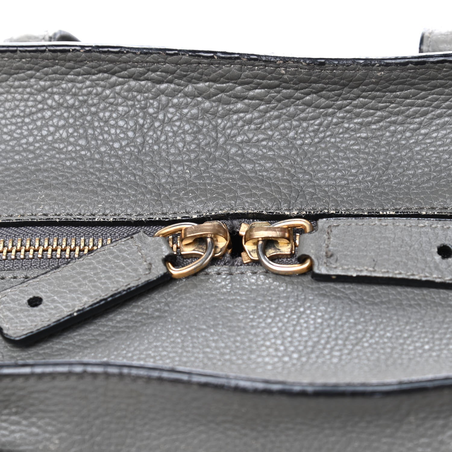 Alexander McQueen Pebbled Calfskin Small Skull Padlock Zip Around Tote Grey 13 of 14