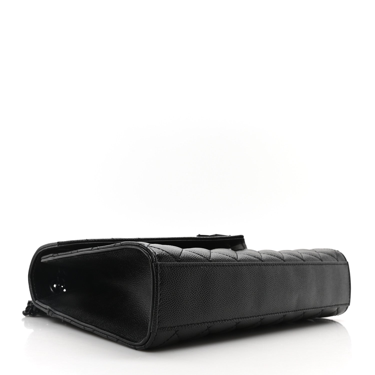 Saint Laurent Grain De Poudre Textured Mixed Matelasse Triquilt Medium Monogram Monochrome Satchel Black 7 of 22