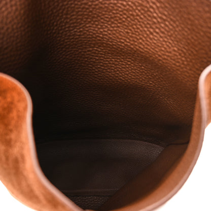 Celine Suede Calfskin Reversible Triomphe Bucket Bag Brown 8 of 15