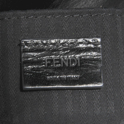 Fendi Vitello Flamingo Enamel Fendista Pouchette Crossbody Black 7 of 11