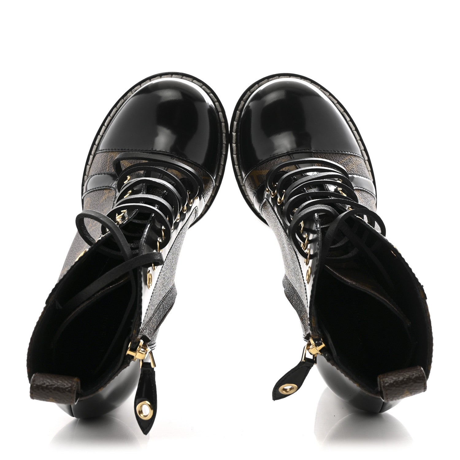 Louis Vuitton Patent Calfskin Monogram Star Trail Ankle Boots 36 Black 2 of 12