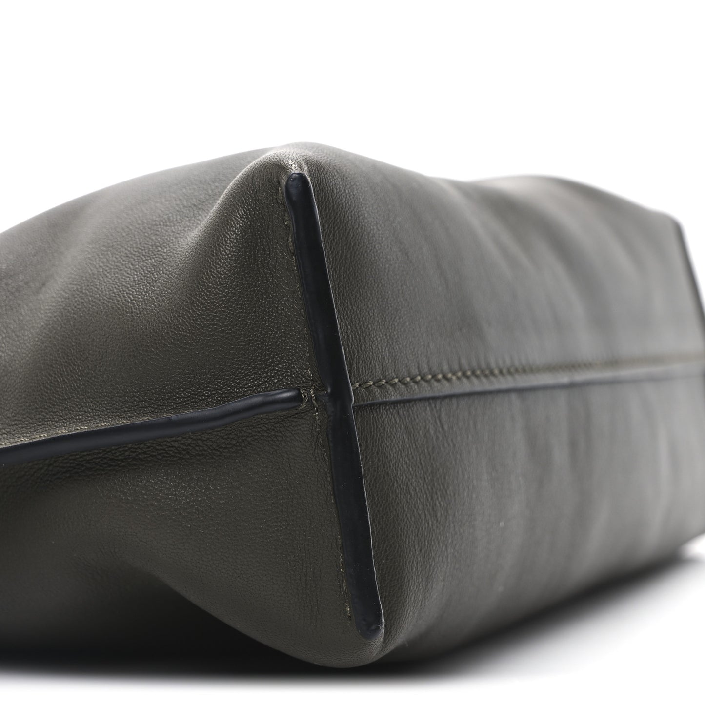 Calfskin Mini Flamenco Knot Clutch Dark Khaki