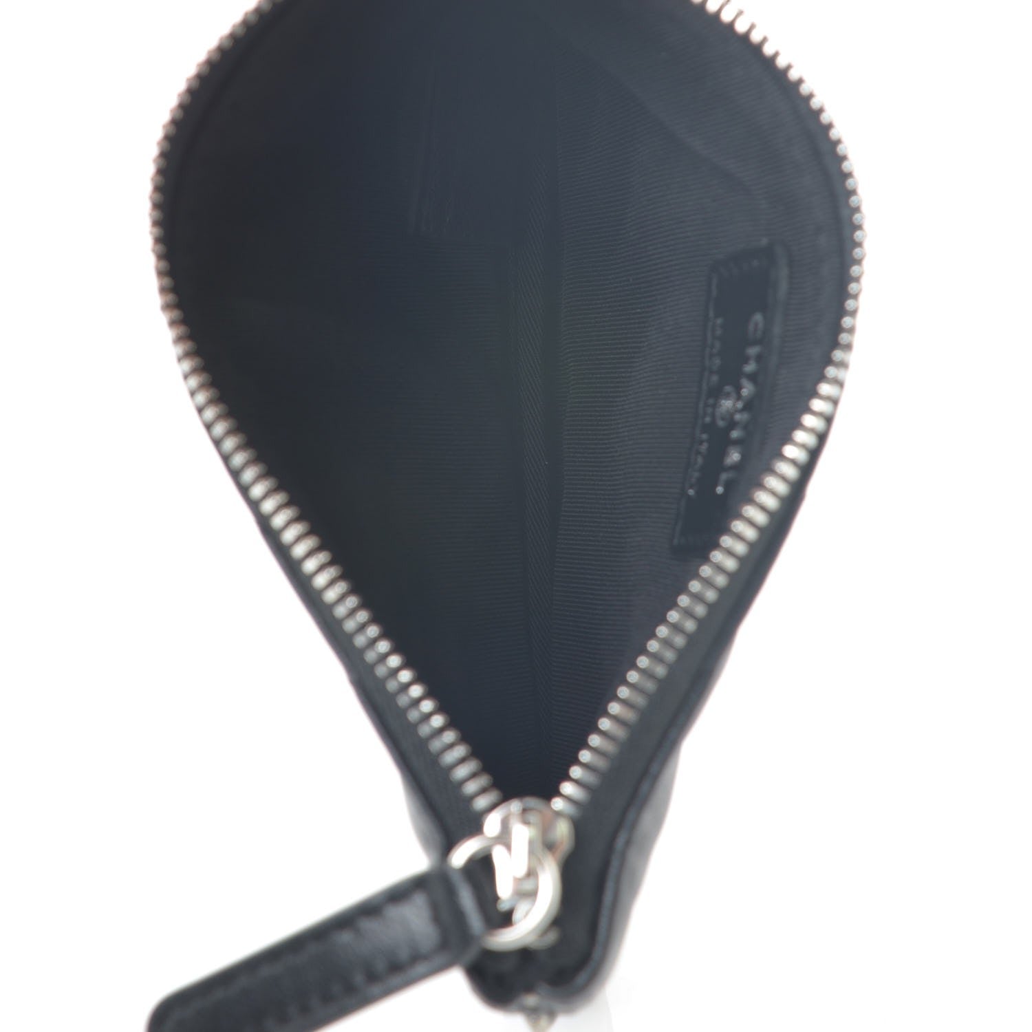 Chanel Lambskin Chevron Quilted Studded Small Cosmetic Case Black 5 of 8