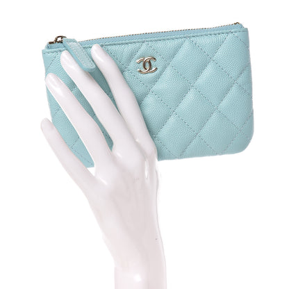 Chanel Caviar Quilted Small Cosmetic Case Light Blue 2 of 8