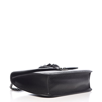 Valentino Garavani Pebbled Calfskin Medium Glam Lock Rockstud Flap Black 4 of 11
