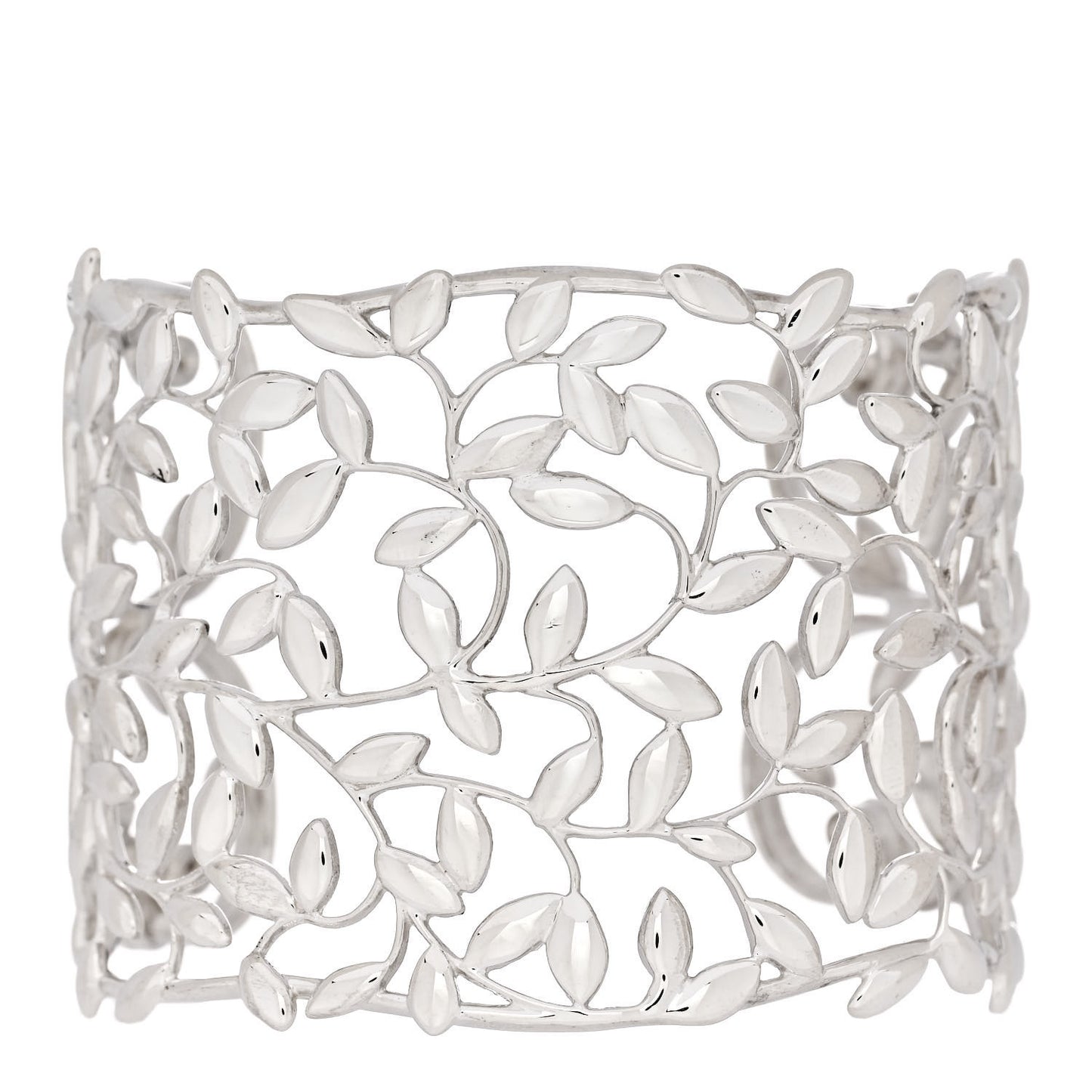 Sterling Silver Wide Paloma Picasso Olive Leaf Cuff Bracelet