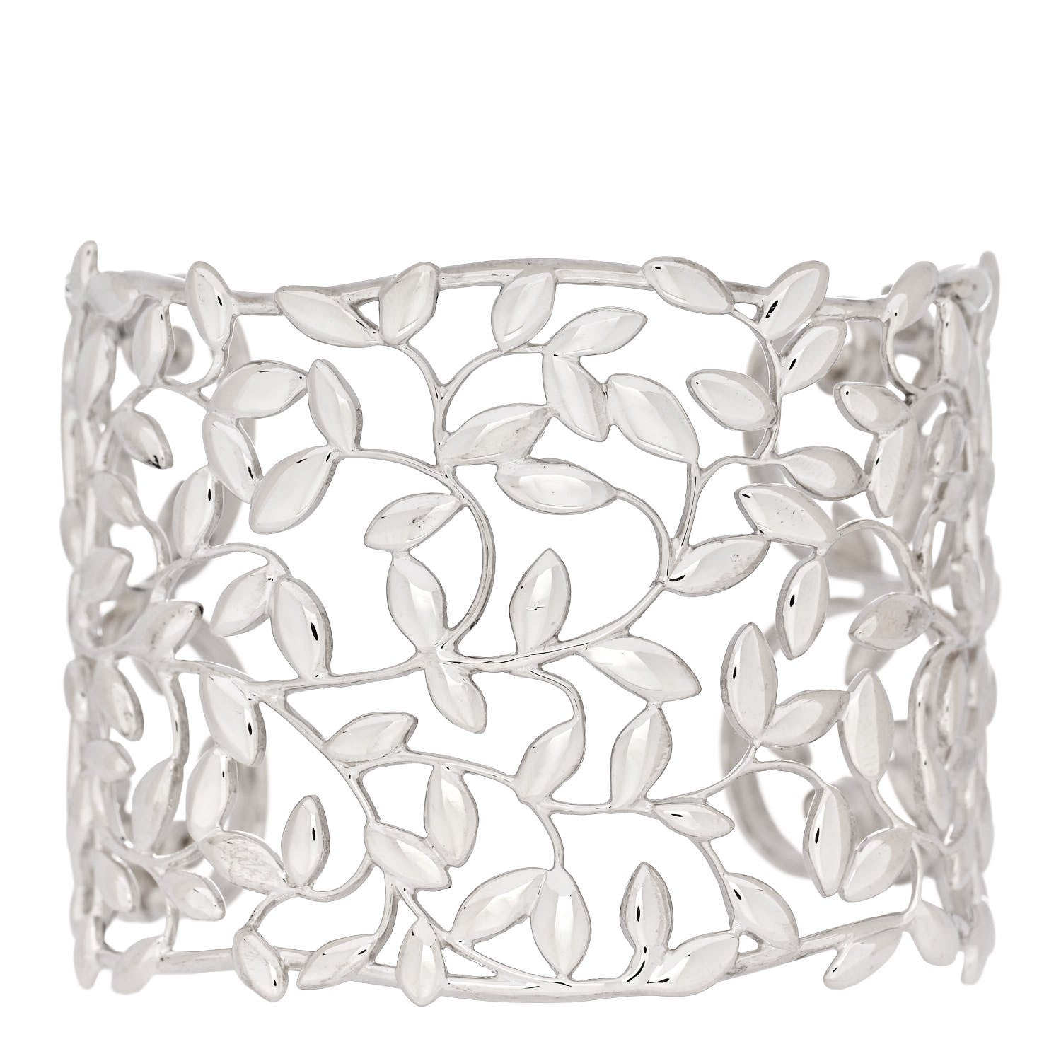 Tiffany Sterling Silver Wide Paloma Picasso Olive Leaf Cuff Bracelet 1 of 4