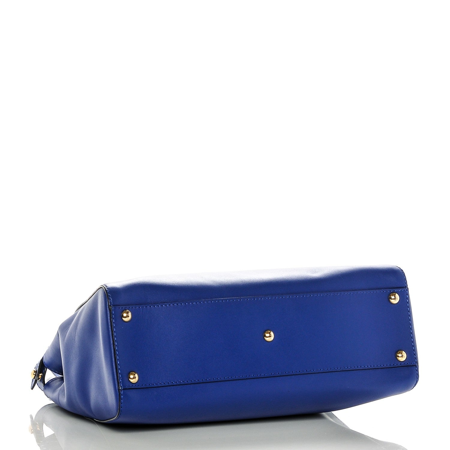 Fendi Vitello Morgan Fabric Jacquard Pequin Medium Peekaboo Iconic Satchel Blue Neon Tobacco 4 of 6