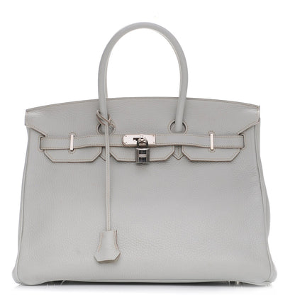 Hermes Taurillon Clemence Birkin 35 Gris Perle 1 of 25