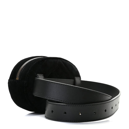 Gucci Velvet Matelasse GG Marmont Belt Bag 85 34 Black 3 of 9