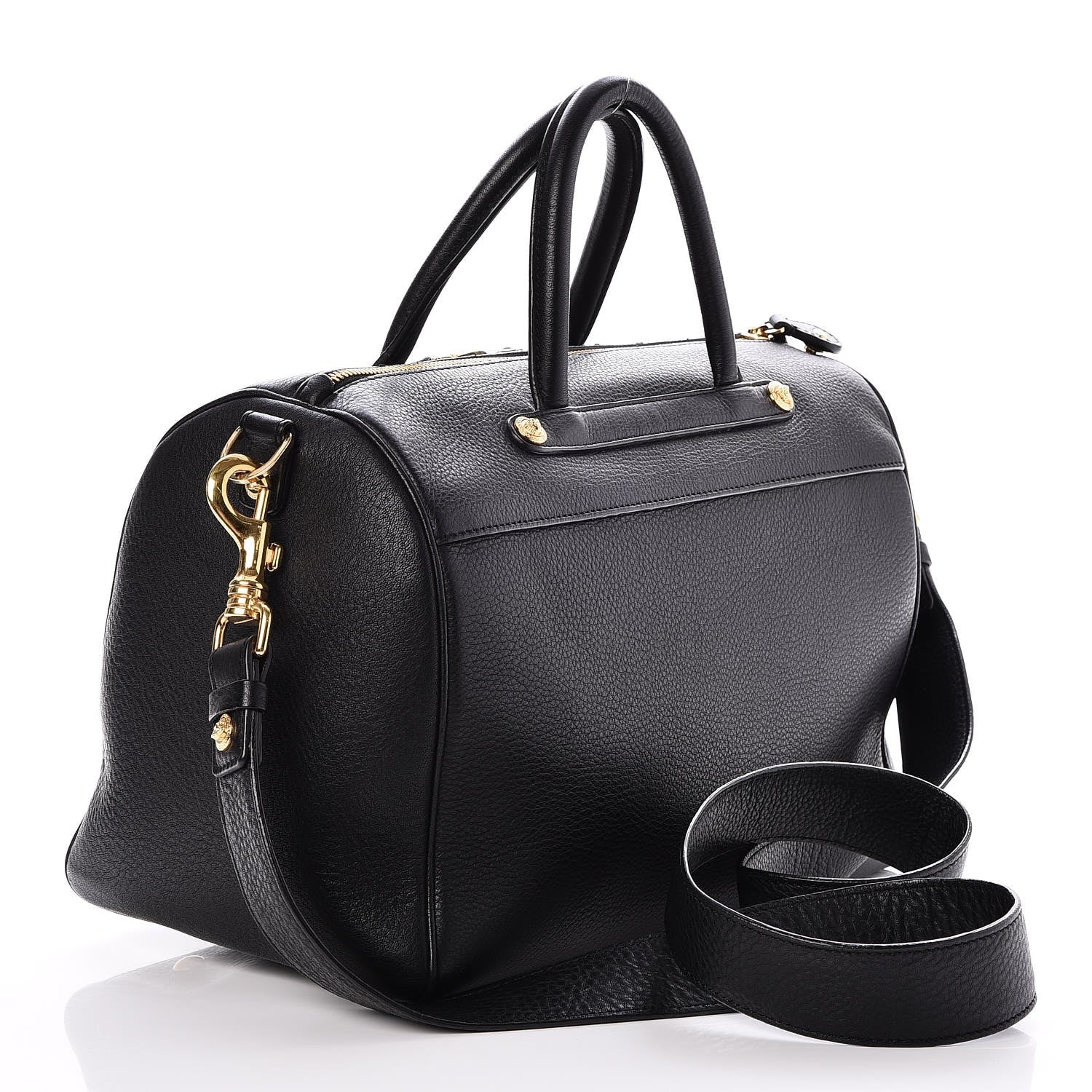 Versace Calfskin Signature Duffle Bag Nero Black 4 of 8