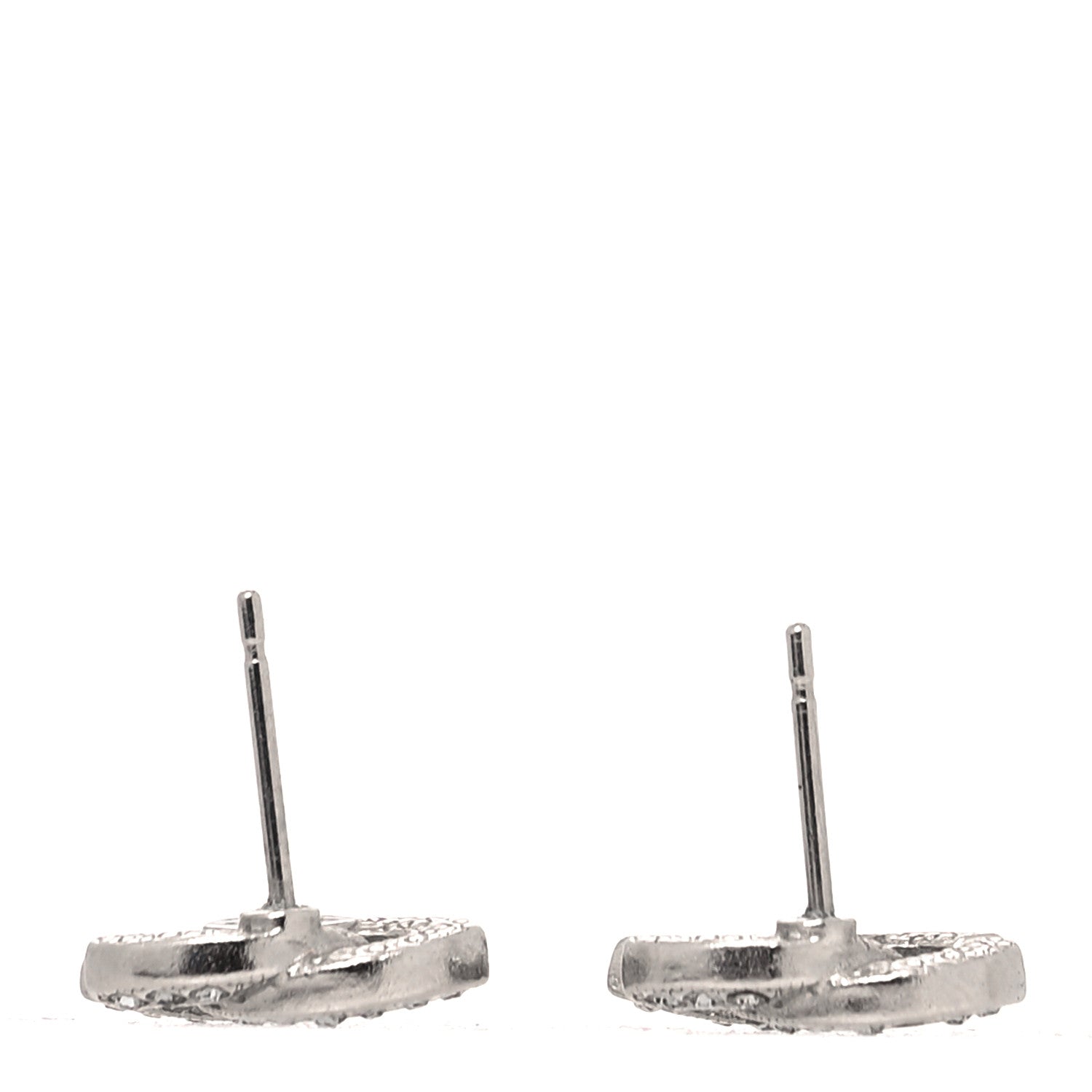 Chanel Crystal CC Earrings Silver 3 of 4