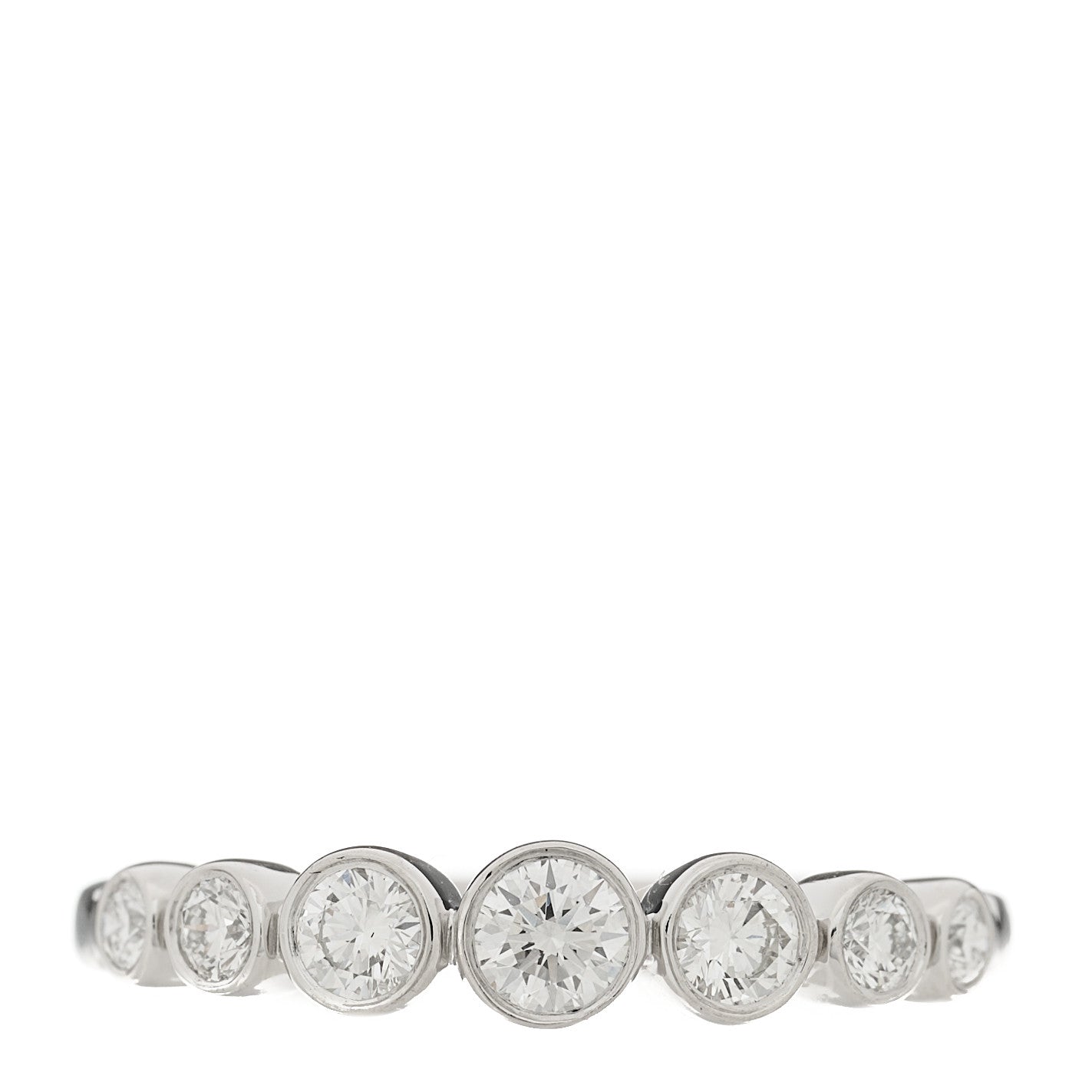 Platinum Diamond Jazz Graduated Band Ring 49 5
