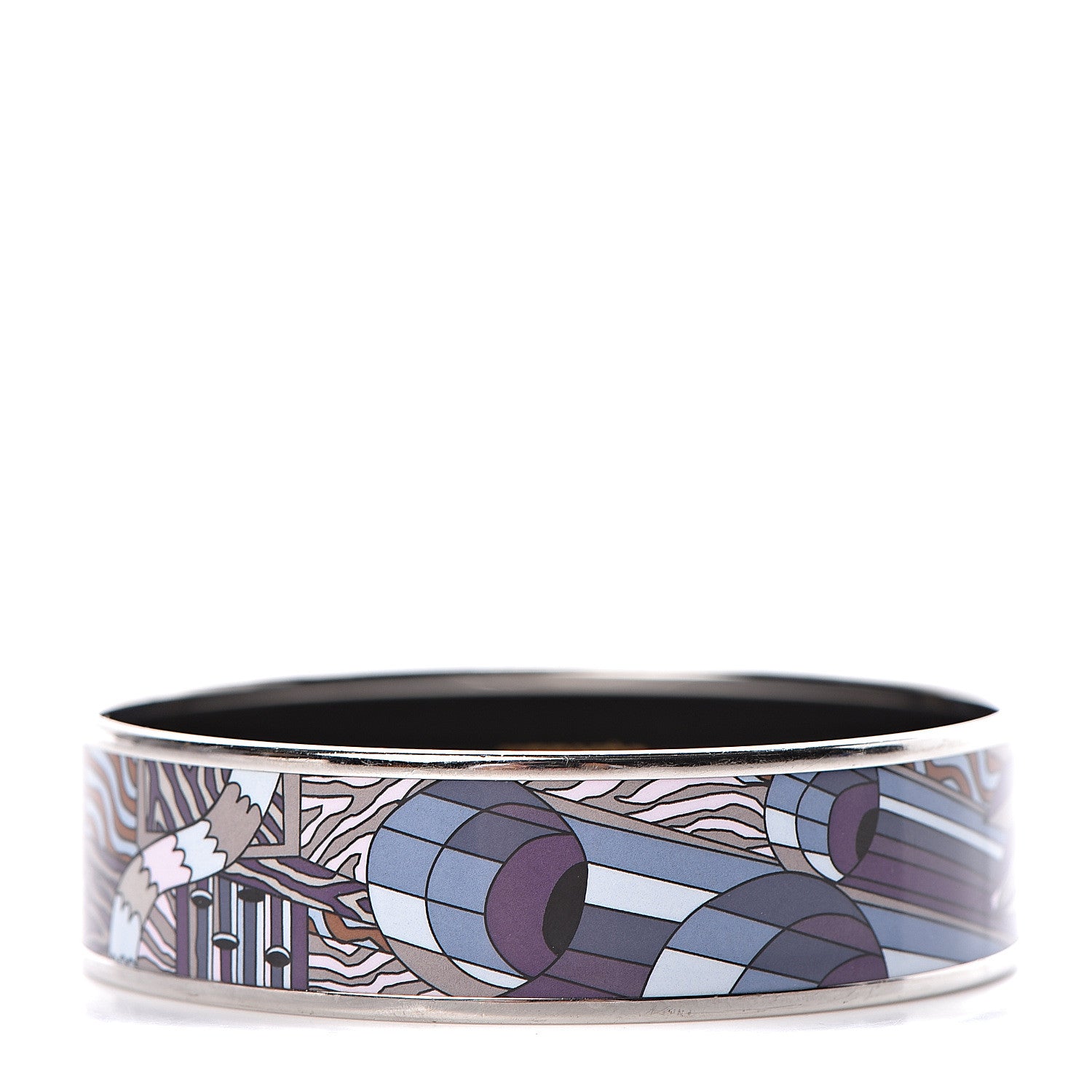 Hermes Enamel Printed Point D’Orgue Wide Bracelet 70 1 of 4