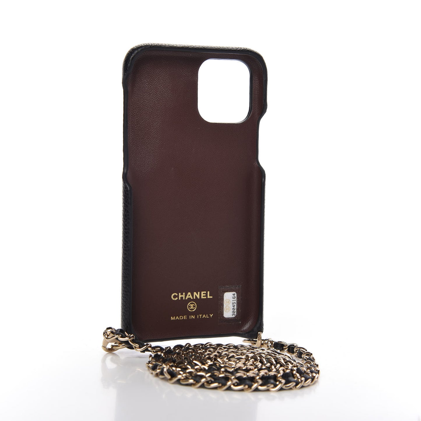 Caviar Quilted iPhone XI Pro Case With Chain Black