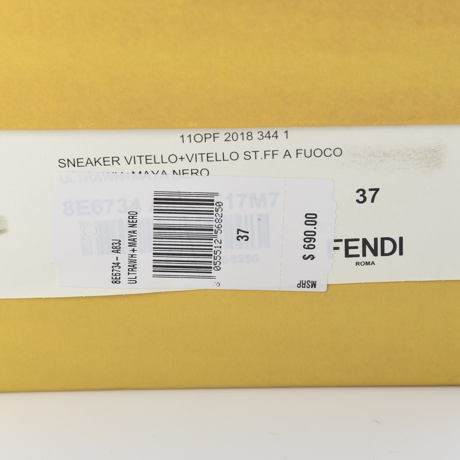 Fendi Vitello FF Embossed Womens Slip On Sneakers 37 Ultra White Maya Black 12 of 12