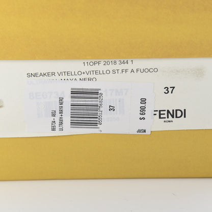 Fendi Vitello FF Embossed Womens Slip On Sneakers 37 Ultra White Maya Black 12 of 12