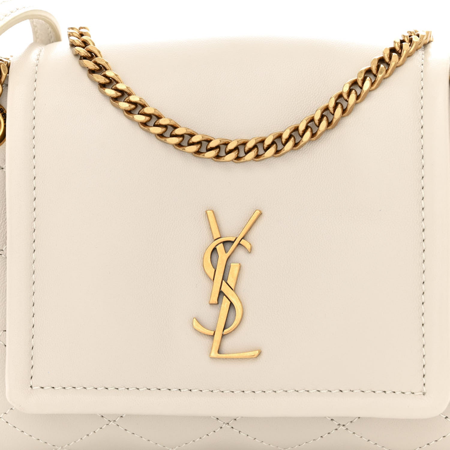 Saint Laurent Lambskin Quilted Monogram Mini Nolita Crema Soft 8 of 10