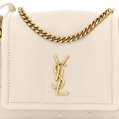 Saint Laurent Lambskin Quilted Monogram Mini Nolita Crema Soft 8 of 10