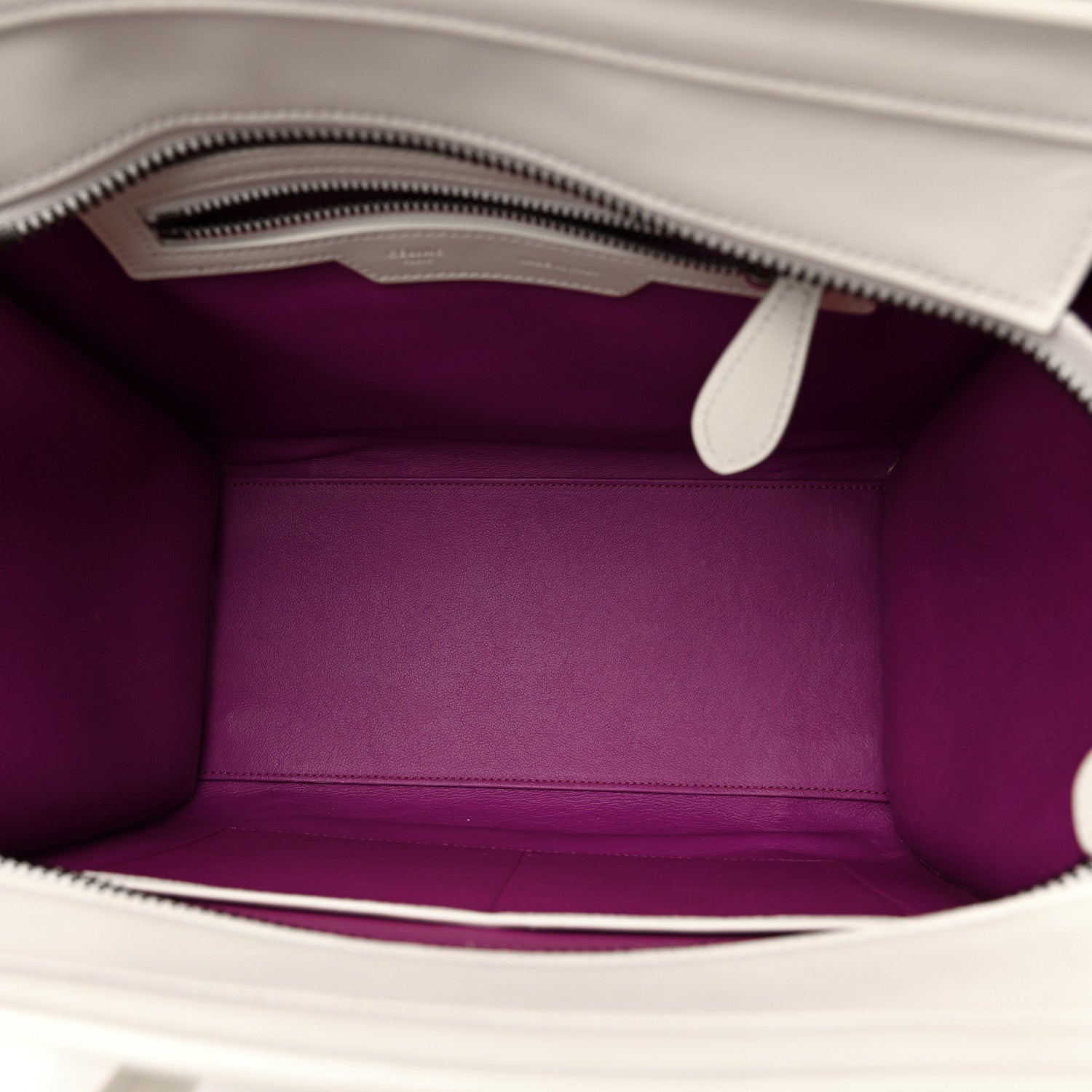 Celine Smooth Calfskin Micro Luggage White Magenta 5 of 16