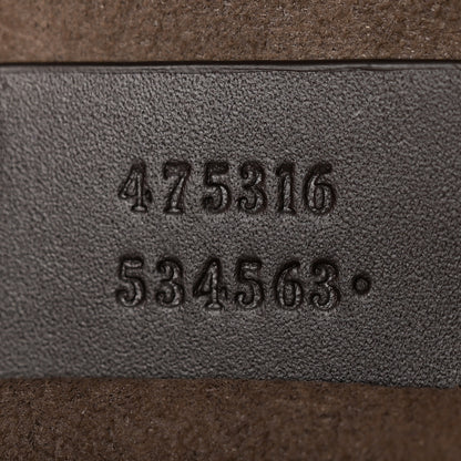 Gucci GG Supreme Monogram Selleria Calfskin Web New Web Cosmetic Case Beige Ebony Cocoa 7 of 8