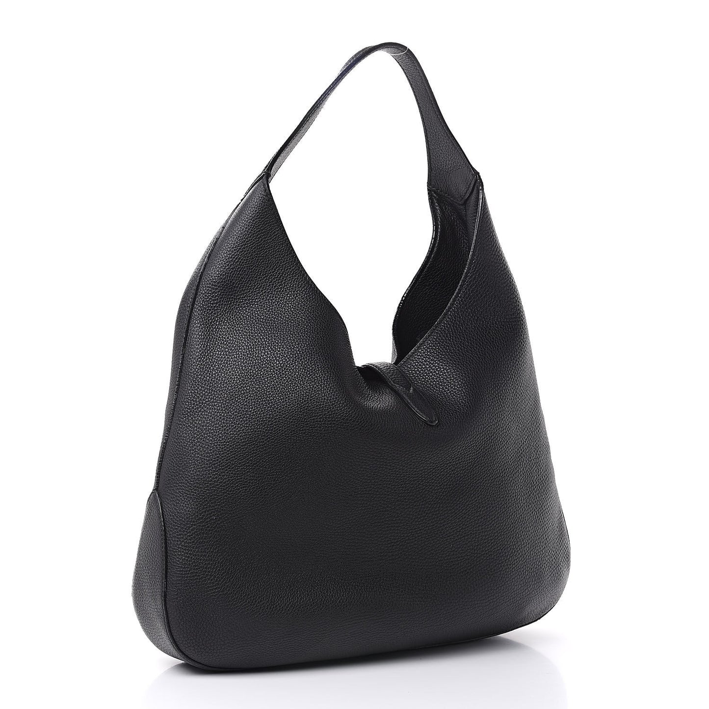 Soft Grained Calfskin Large Jackie Hobo Black