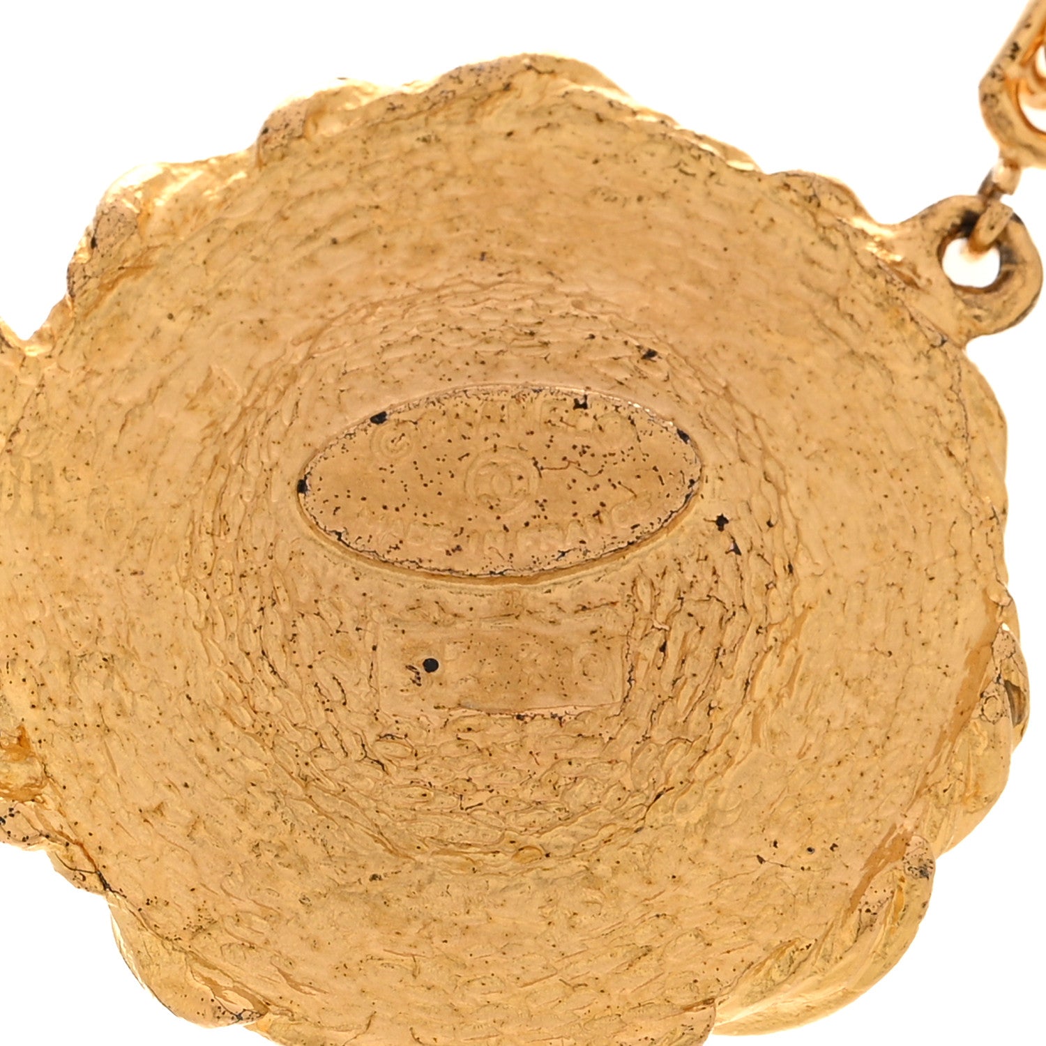 Chanel Metal Pearl Flower Necklace Gold 6 of 8