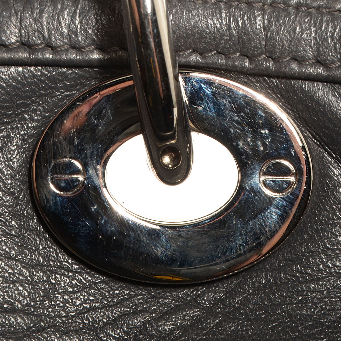 Lambskin Cannage Medium Granville Tote Grey