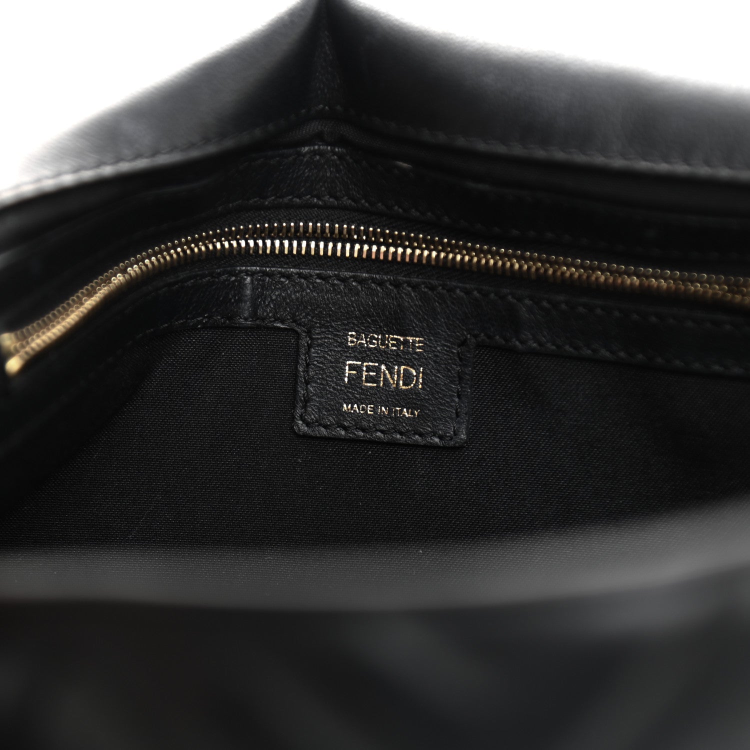 Fendi Nappa FF 1974 Embossed Large Baguette Black 6 of 11