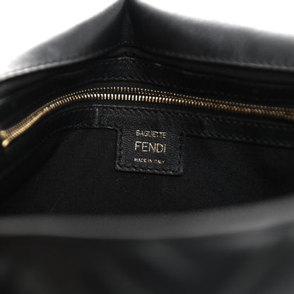 Fendi Nappa FF 1974 Embossed Large Baguette Black 6 of 11