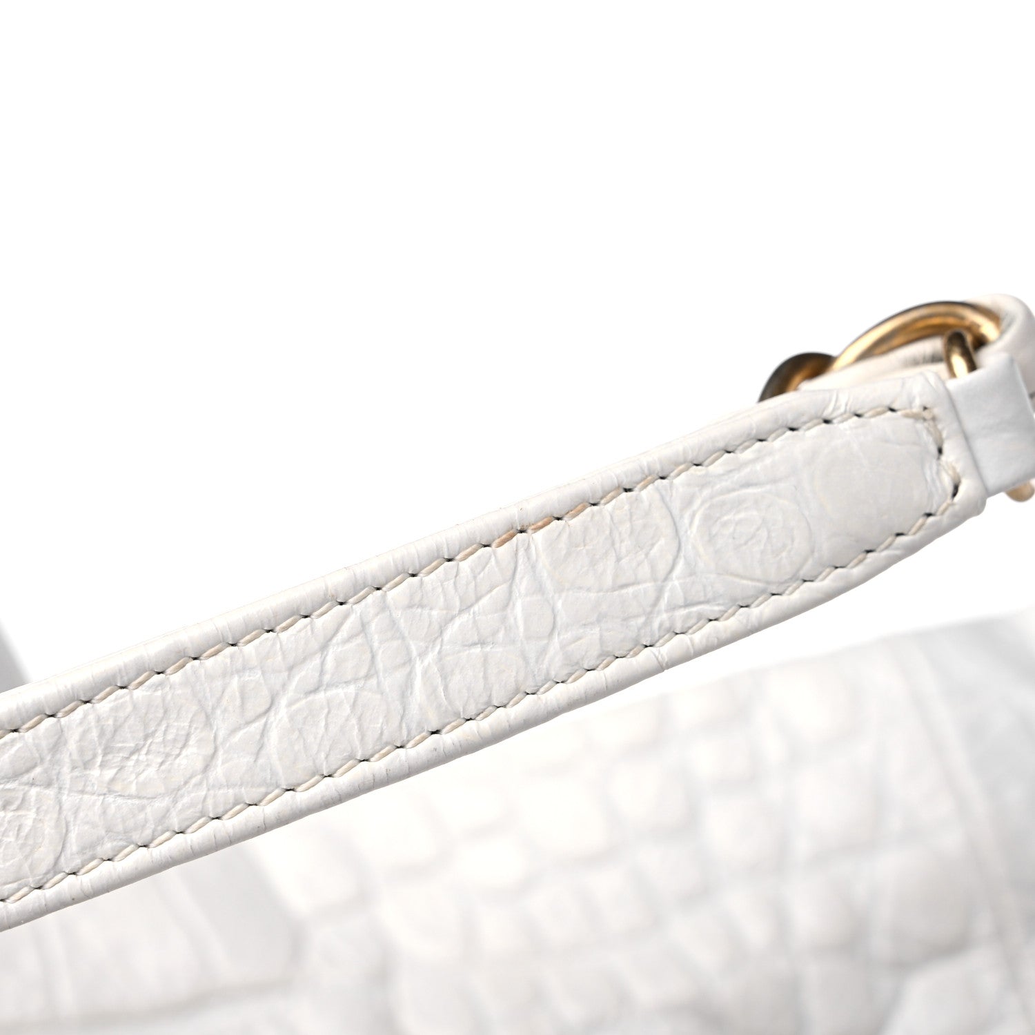 Chanel Calfskin Crocodile Embossed Cocodile Shopping Tote White 15 of 17