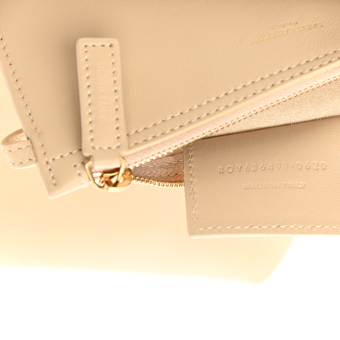 SAINT LAUREN Smooth Calfskin Small Suzanne Hobo Ivory Natural