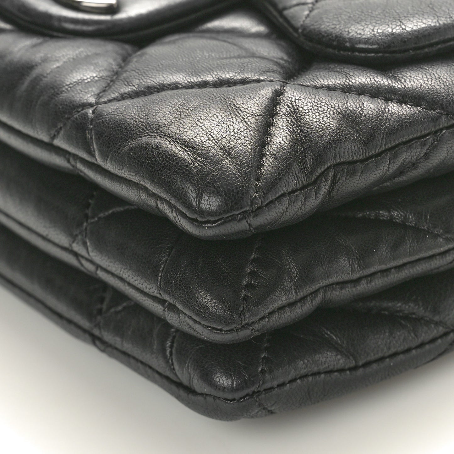Lambskin Quilted Chanel 3 Small Accordion Flap Black