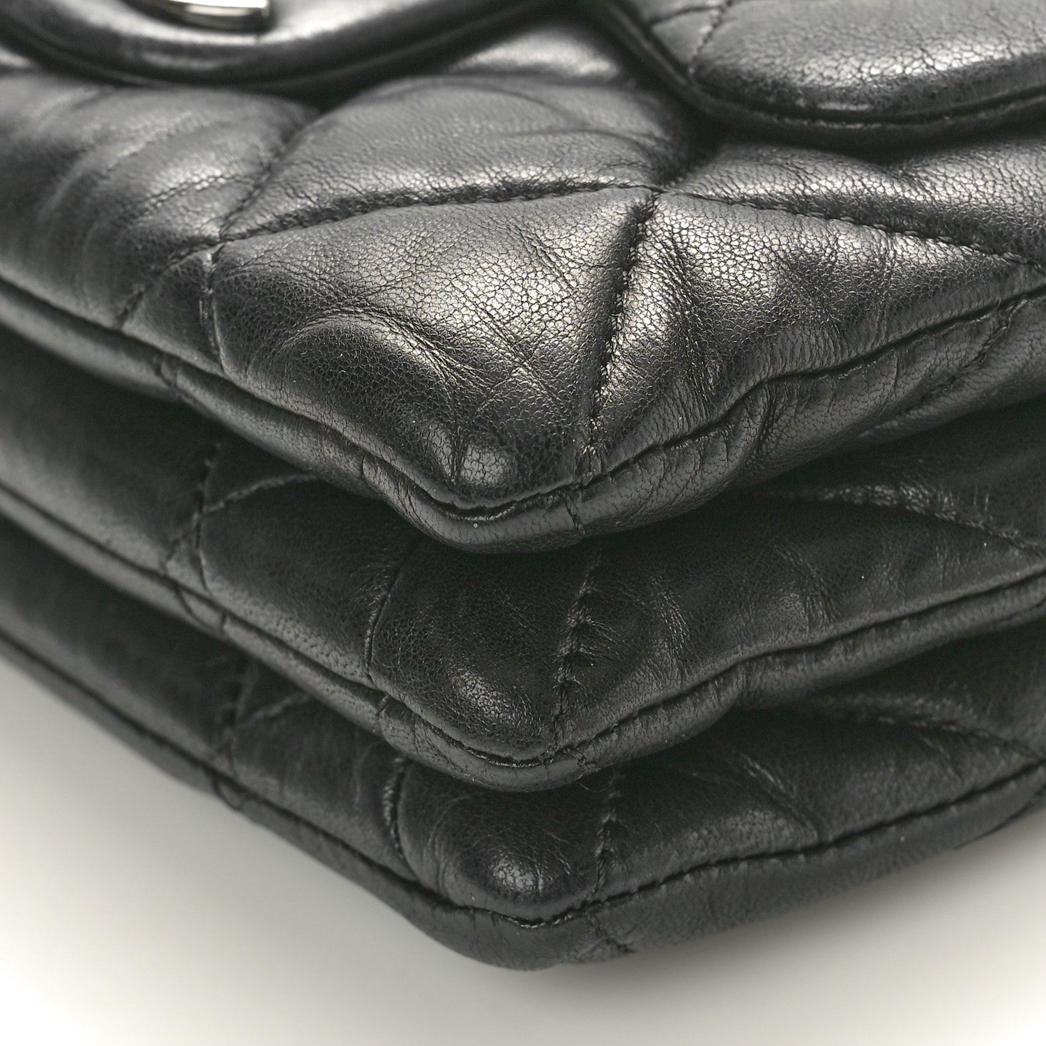 Chanel Lambskin Quilted Chanel 3 Small Accordion Flap Black 10 of 10