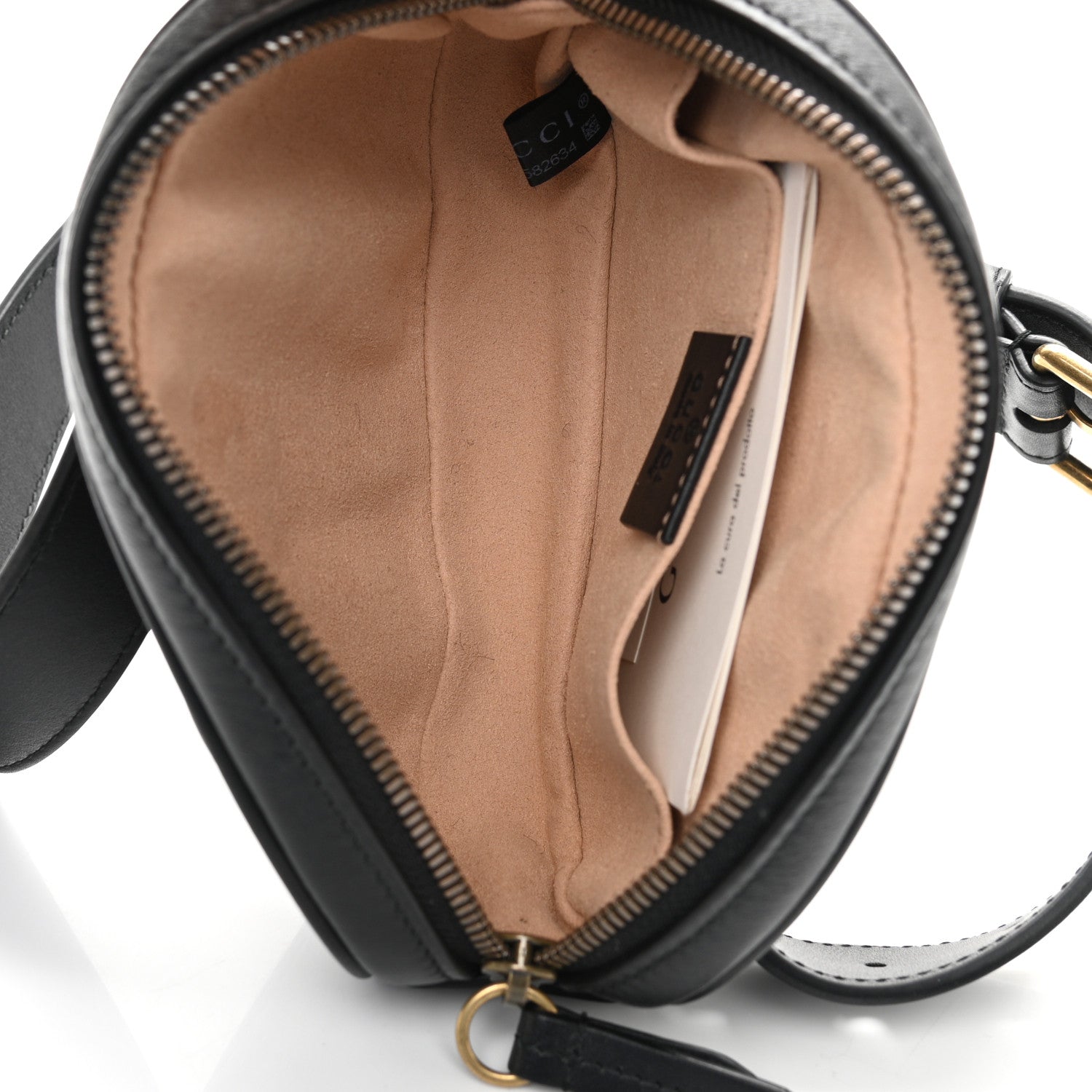 Gucci Calfskin Matelasse GG Marmont Belt Bag 85 34 Black 5 of 10