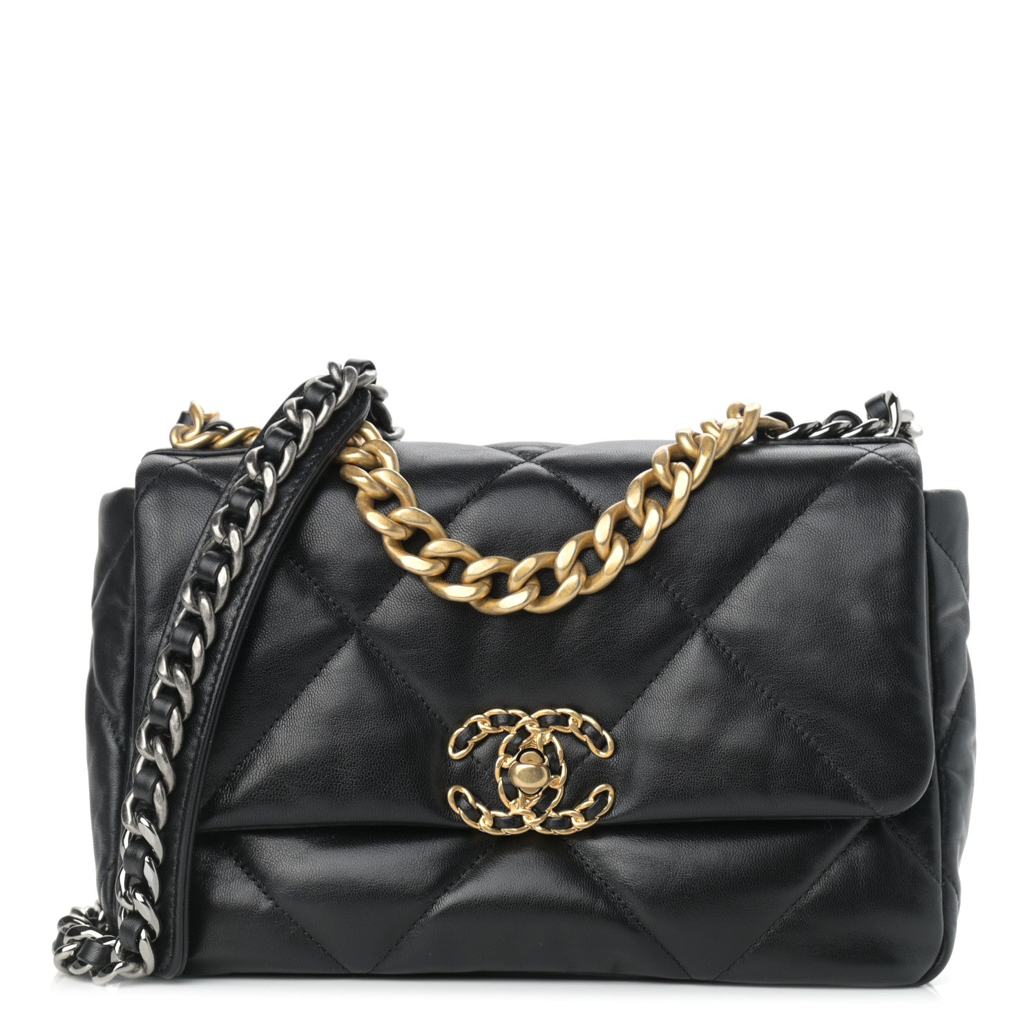 Chanel Goatskin Quilted Medium Chanel 19 Flap Black 1 of 9
