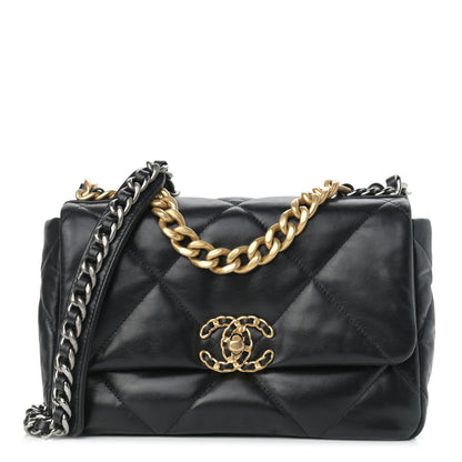 Chanel Goatskin Quilted Medium Chanel 19 Flap Black 1 of 9