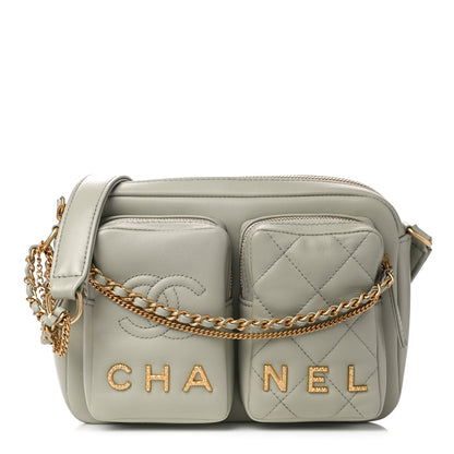 Chanel Calfskin Quilted Small Camera Case Grey 1 of 10