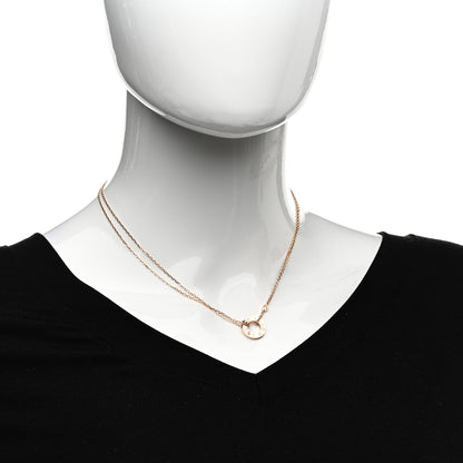 Cartier 18K Pink Gold 2 Diamond LOVE Necklace 2 of 5