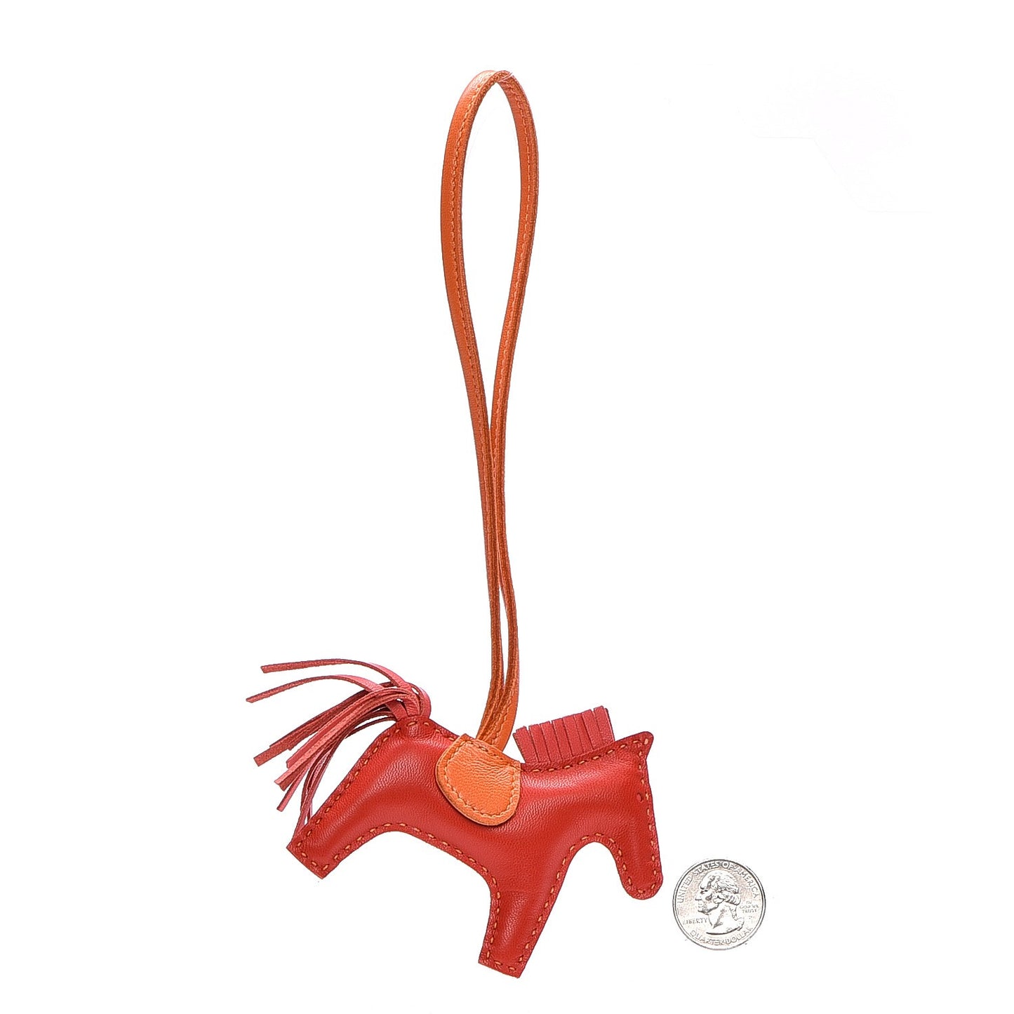 Milo Lambskin Grigri Rodeo Horse Bag Charm PM Rouge Rose Indien Jaipur Feu