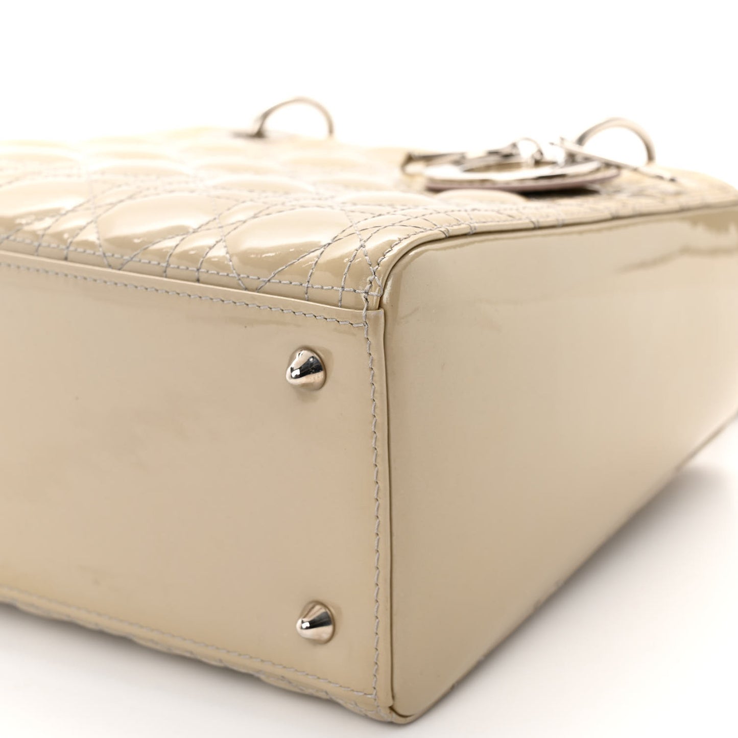 Patent Cannage Medium Lady Dior Grey