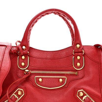 Balenciaga Chevre Gold Metallic Edge Hardware Mini City Rouge Grenade 9 of 12