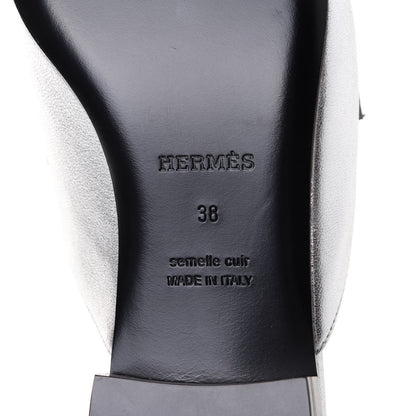 Hermes Metallic Nappa Trocadero Mule 38 Gris Argento 8 of 10